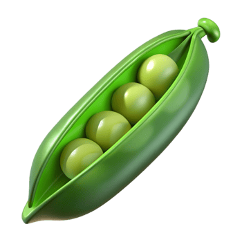 impressive artistic Green pea pod, open with peas visible exclusive png