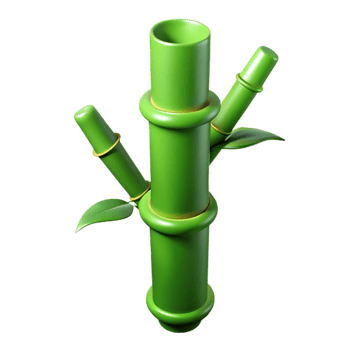 elegant vintage Bamboo stalk, green 4K png