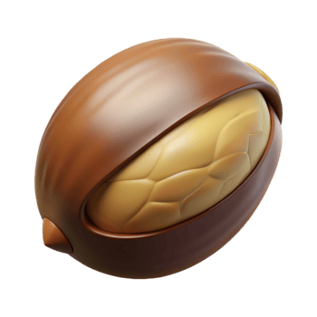 beautiful vintage Brazil nut in shell 4K png