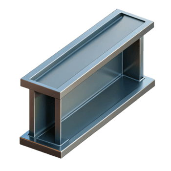 vibrant traditional Steel beam, I-beam profile, structural element, genuine png