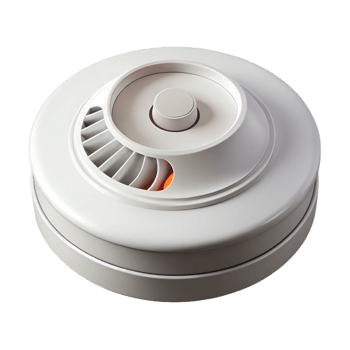 impressive contemporary Smoke detector, white disc, fire safety, high resolution png
