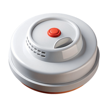 elegant minimalist Smoke detector, white disc, fire safety, detailed png