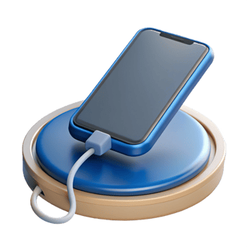 wonderful rustic Smartphone charging wirelessly on a charging pad 4K png