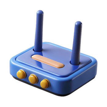 serene vintage Wireless router with antennas genuine png