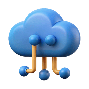 magnificent minimalist Cloud computing icon with data streams 4K png