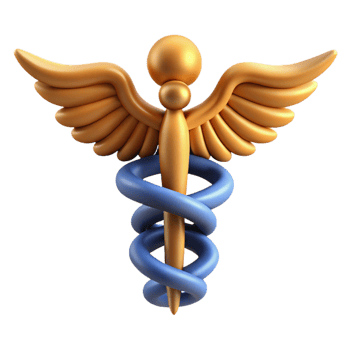 magnificent contemporary A caduceus symbol, medical emblem, 4K png