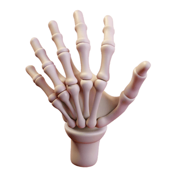 dramatic artistic A skeleton hand, reaching out, genuine png