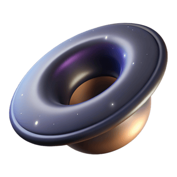 extraordinary rustic A black hole, stylized representation, professional png