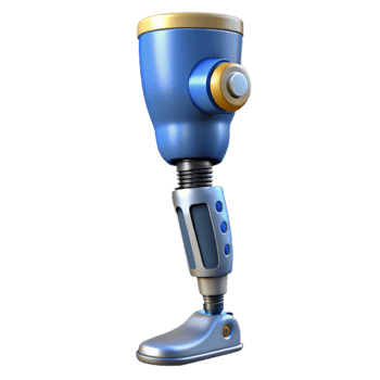 vibrant minimalist Advanced prosthetic leg with hydraulics original png