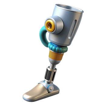 beautiful traditional Advanced prosthetic leg with hydraulics professional png