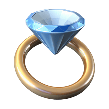 magnificent modern A diamond ring with a large, sparkling diamond high quality png