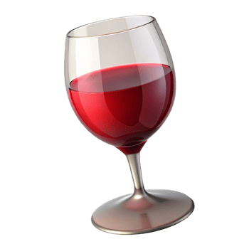 wonderful vintage A glass of red wine, partially full high quality png