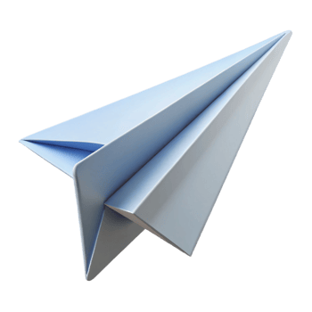 beautiful artistic A paper airplane, folded from white paper professional png