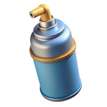 serene traditional A spray can with a nozzle detailed png