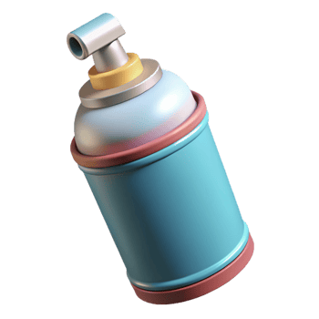 serene traditional A spray can with a nozzle original png