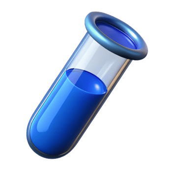 magnificent abstract A test tube filled with a blue liquid detailed png