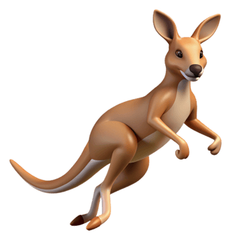serene creative A jumping Kangaroo, genuine png