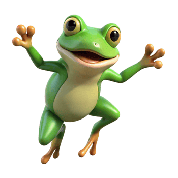 serene creative A jumping Frog, high quality png