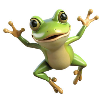 impressive minimalist A jumping Frog, professional png