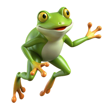 elegant traditional A jumping Frog, authentic png