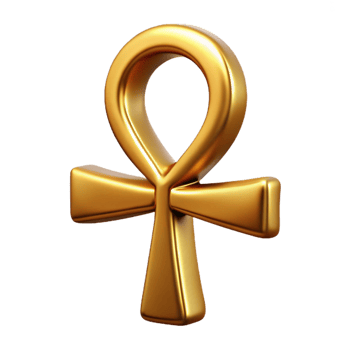 magnificent classic Ankh, Egyptian symbol of life, golden, authentic png