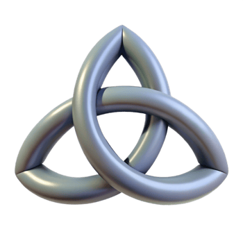 magnificent traditional Triquetra, Celtic symbol of the triple goddess, interwoven, detailed png