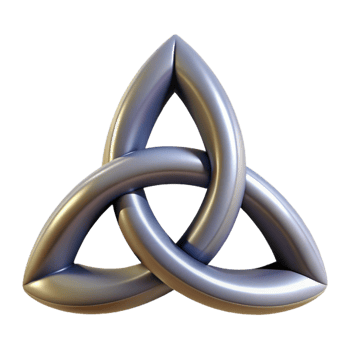 stunning abstract Triquetra, Celtic symbol of the triple goddess, interwoven, original png