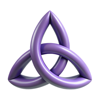beautiful traditional Triquetra, Celtic symbol of the triple goddess, interwoven, authentic png
