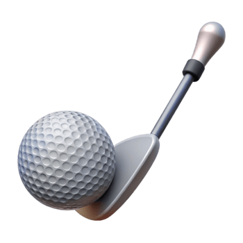 extraordinary vintage A golf club and ball, premium png