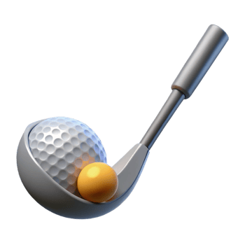 elegant traditional A golf club and ball, professional png