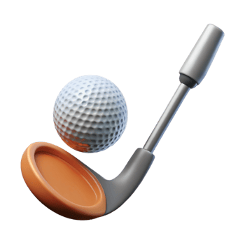beautiful artistic A golf club and ball, original png