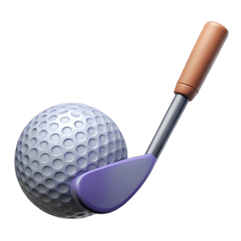 beautiful traditional A golf club and ball, authentic png