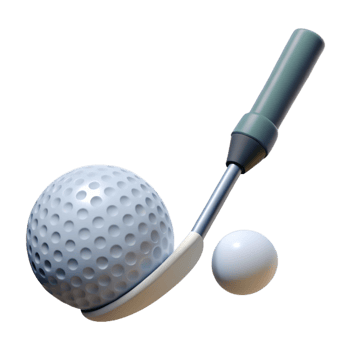 dramatic modern A golf club and ball, genuine png