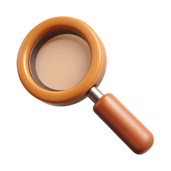 vibrant vintage A magnifying glass with a wooden handle, genuine png