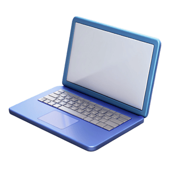 serene rustic A laptop computer with a blank screen, exclusive png
