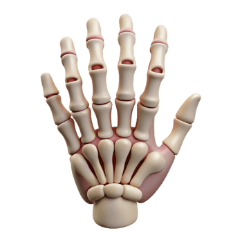 dramatic minimalist A skeleton hand, bony and detailed, 4K png
