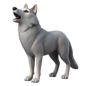 stunning classic A howling gray wolf, authentic png