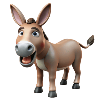stunning abstract A braying donkey, original png