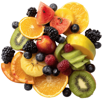 Fresh and Colorful Assortment of Sliced Fruits on . for Healthy Lifestyle Promotion png