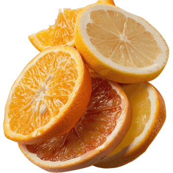 Colorful Slices of Citrus Fruits Including Lemon, Orange, and Grapefruit on . png