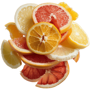Fresh Citrus Fruits Stacked in a Colorful Display of Oranges, Lemons, and Grapefruits png