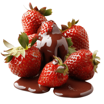 Fresh Strawberries Dipped in Rich Chocolate Sauce for a Delicious Dessert Indulgence png