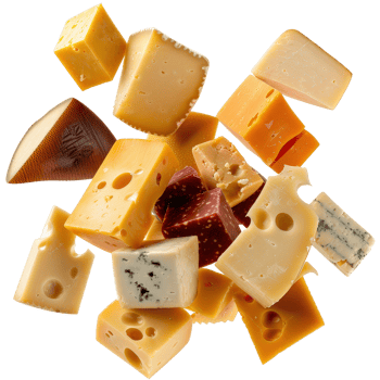 Assorted Cheese Cubes on . for Culinary and Gourmet Food Photography png