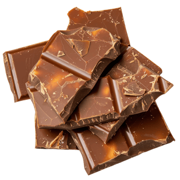 Rich Dark Chocolate Chunks on a . Perfect for Culinary and Dessert Creations png