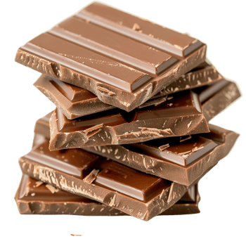 Stack of Rich Chocolate Squares Ready for Dessert or Baking Treats and Confectionery Creations png