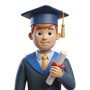 serene classic Proud graduate, diploma in hand, premium png