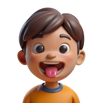 beautiful artistic Playful child, sticking out tongue, genuine png