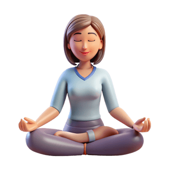 serene vintage Relaxed woman, meditating, authentic png