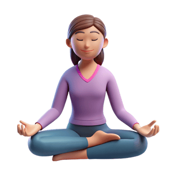 extraordinary contemporary Relaxed woman, meditating, premium png