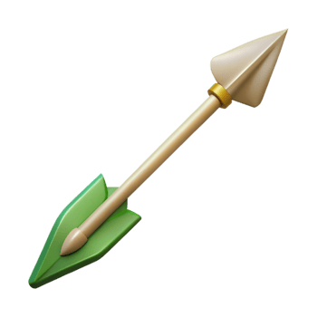 beautiful vintage A single, delicate elven arrow with a fletched tail, authentic png